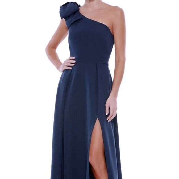 NWT MAC DUGGAL Midnight Embellished One Shoulder A-Line Evening Gown Size 8 - Picture 10 of 12